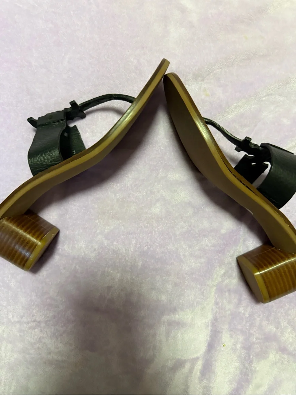 Tory Burch Miller Black Leather Block Heel Sandals Size 7 Like New